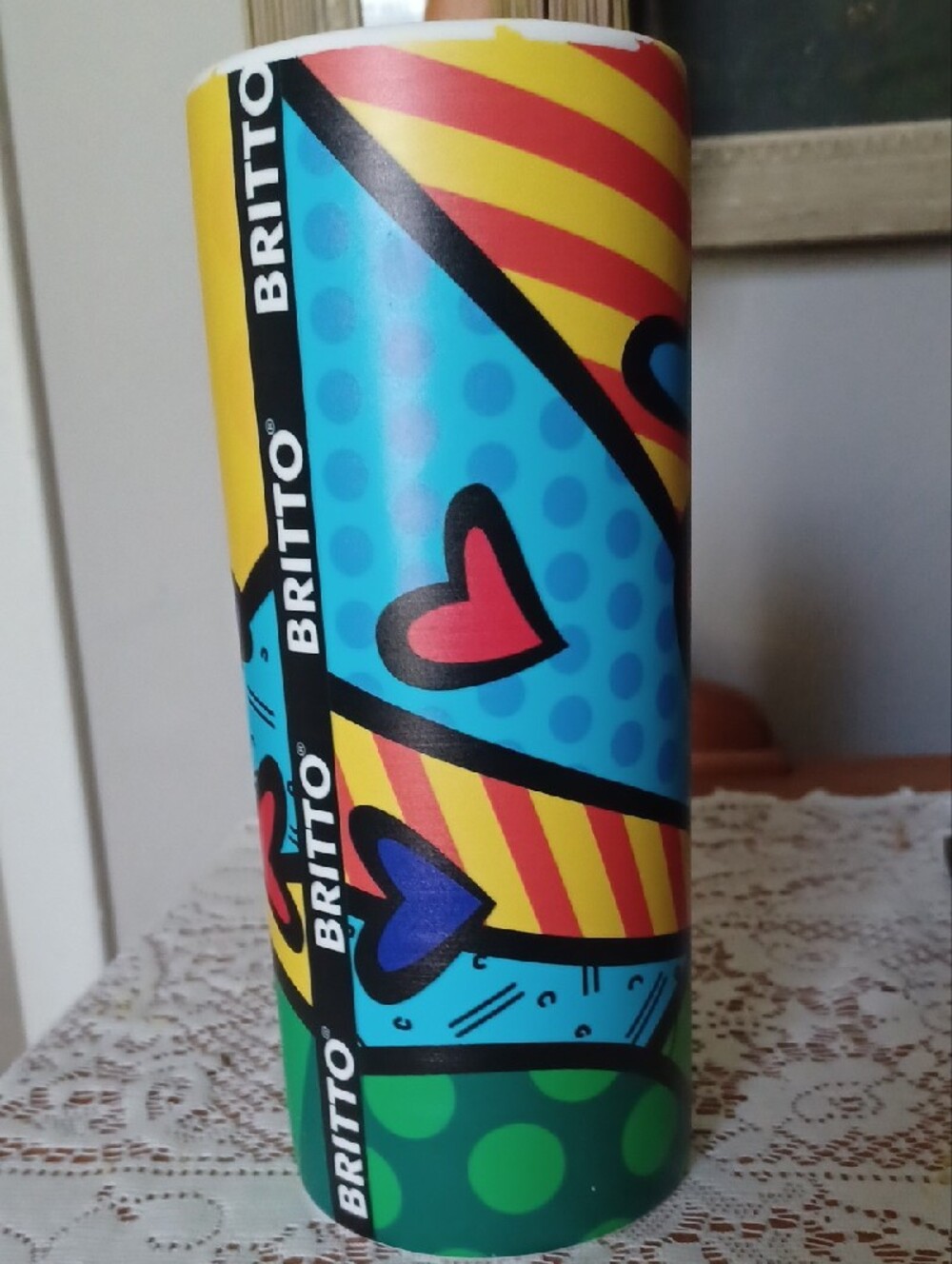Colorful Heart Pattern Decorative Vase - Multicolor - Picture 2 of 4